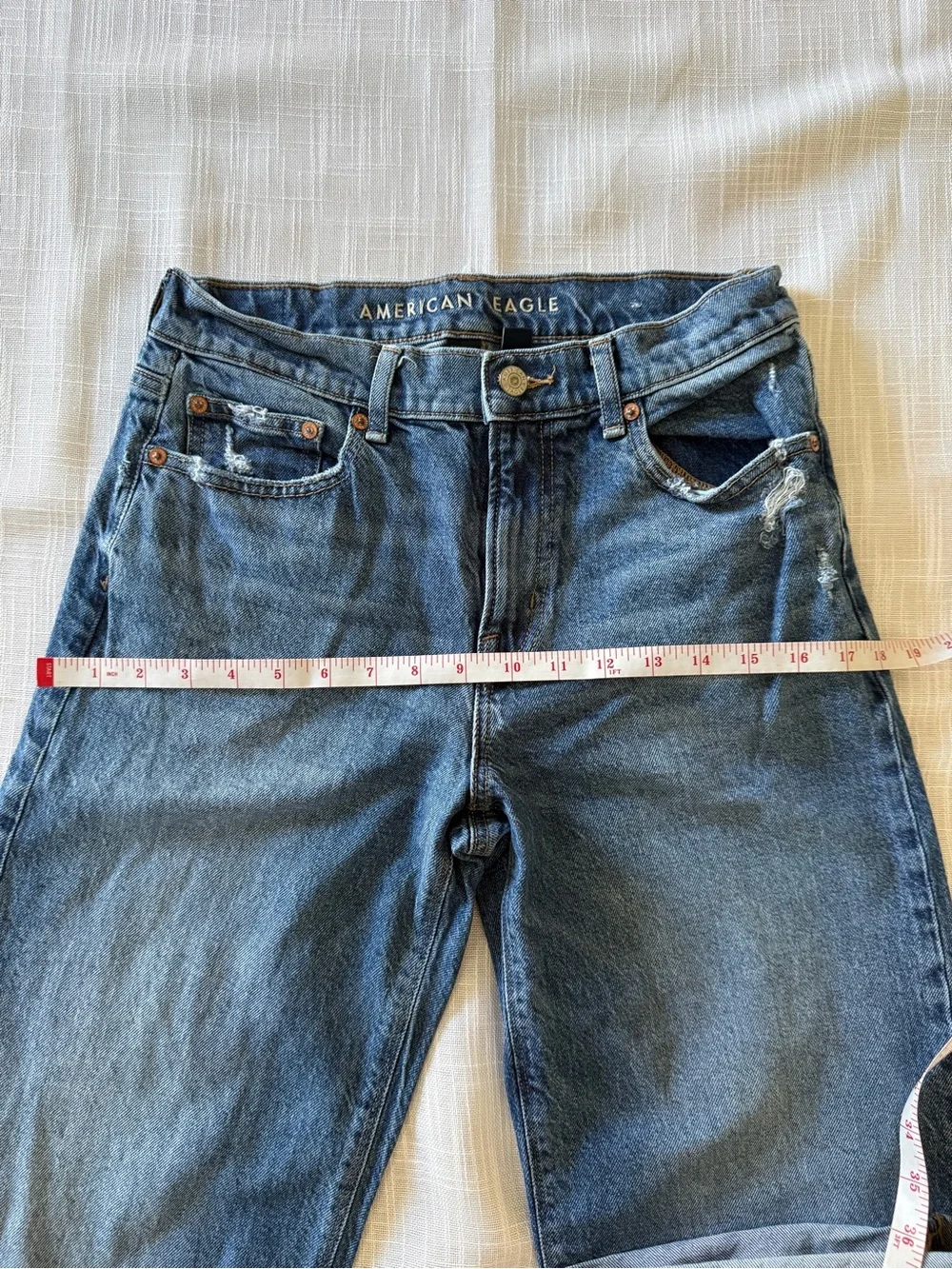 American Eagle Outfitters Blue Denim Jeans with Faded Wash